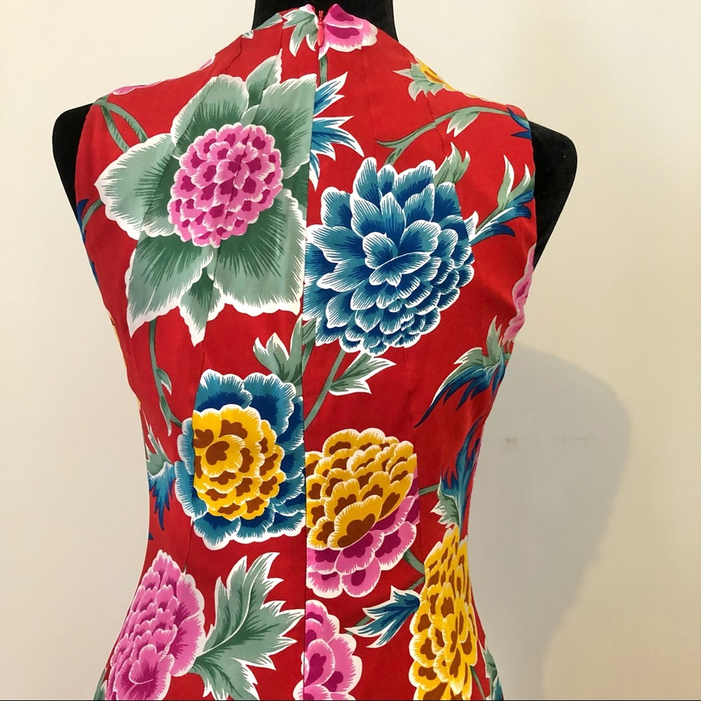 Dolce Gabbana Dress Silk Sheath Floral Sleeveless US 6 IT 44 - Picture 4 of 8